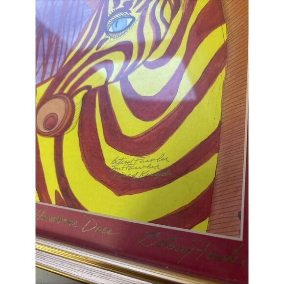 Signed Framed Betsey Fowler Zebra Safari Print: Handsome Is As Handsome Does - Picture 6 of 8